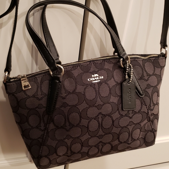 Coach Handbags - Coach Signature Mini Kelsey Crossbody Black Bag